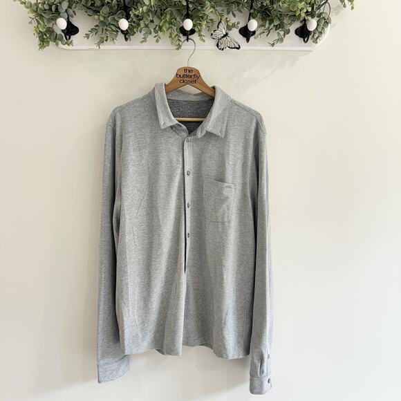 Men’s Vuori Ace Gray Button Down Collared Shirt Large LS - Picture 1 of 4